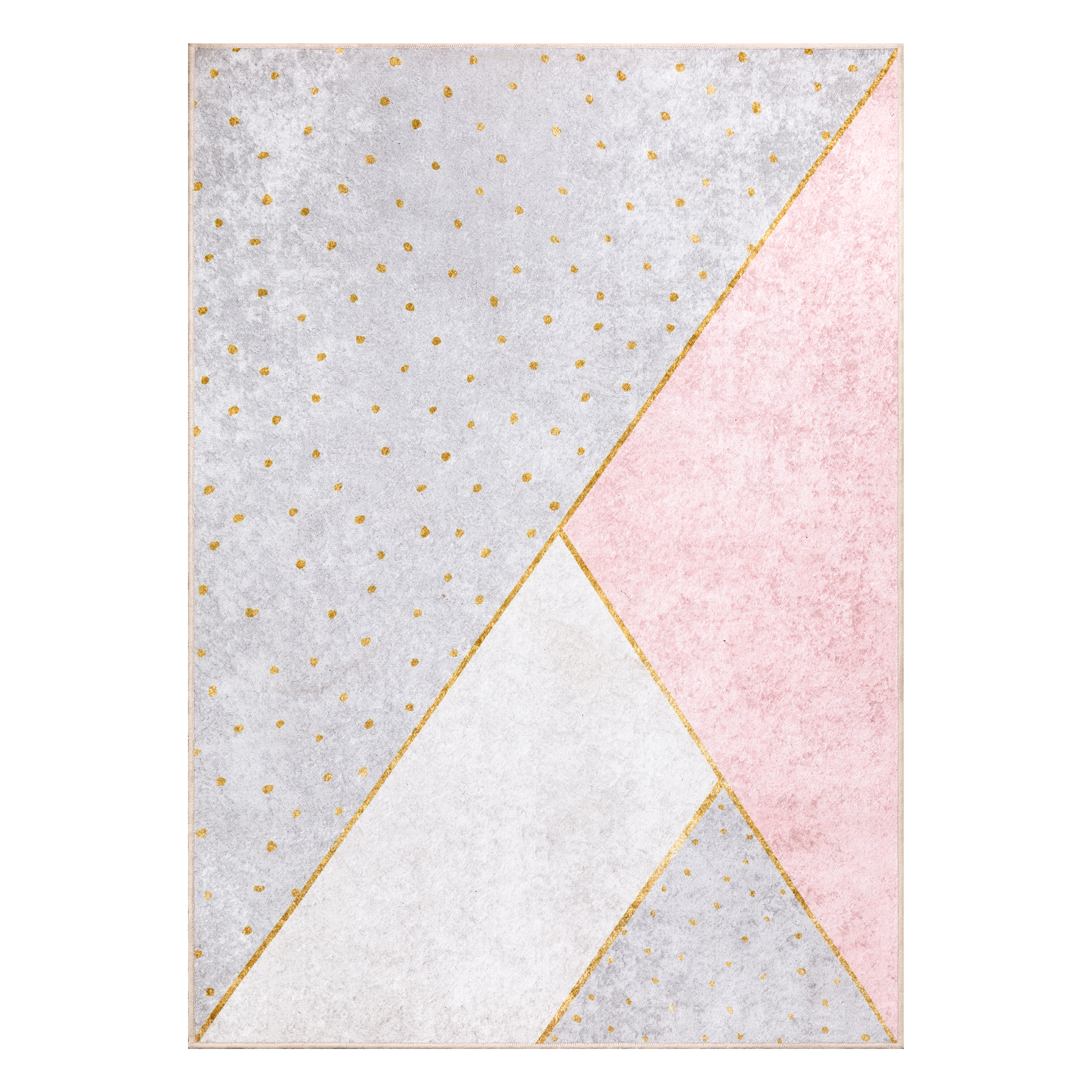 Kinderteppich - pink-grau-gold - Grafik - 120x170 cm