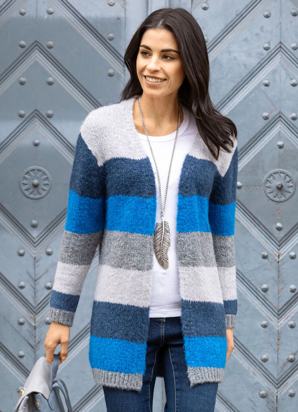 Strickjacke in Color-Blocking