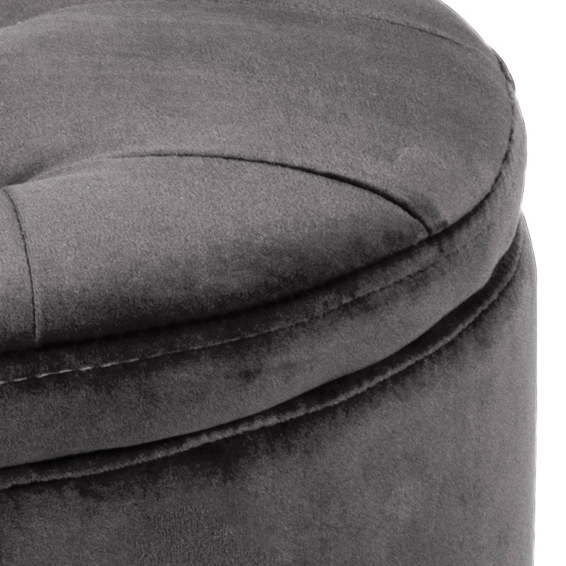 Hocker mit Aufbewahrung RETINA - grau - Samt