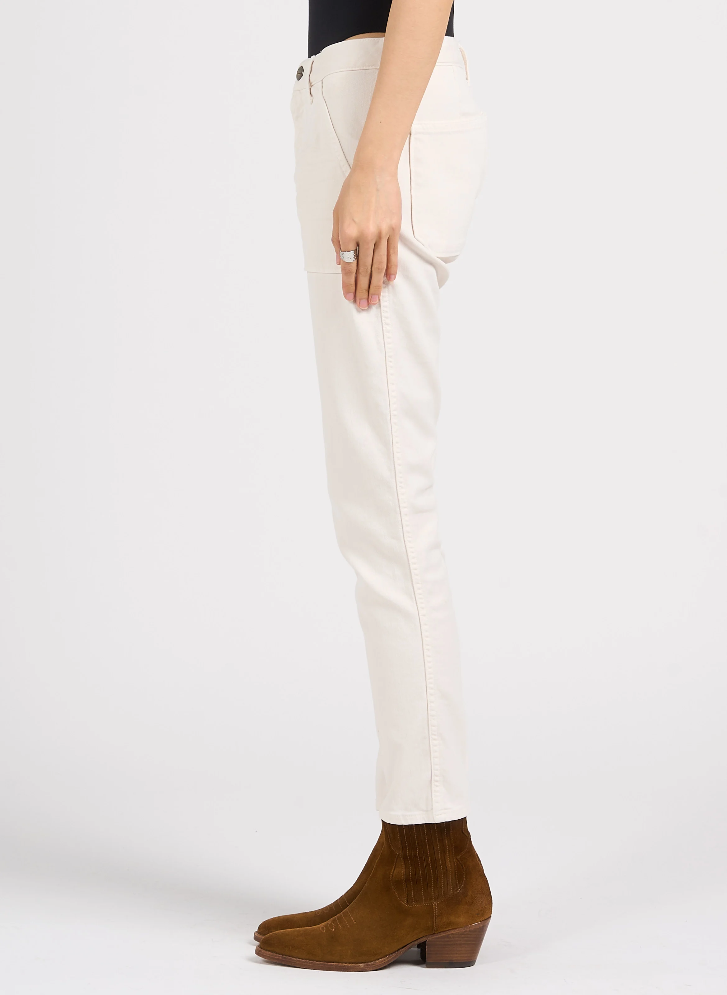 PIERCE - Jean slim en coton mélangé | Blanc