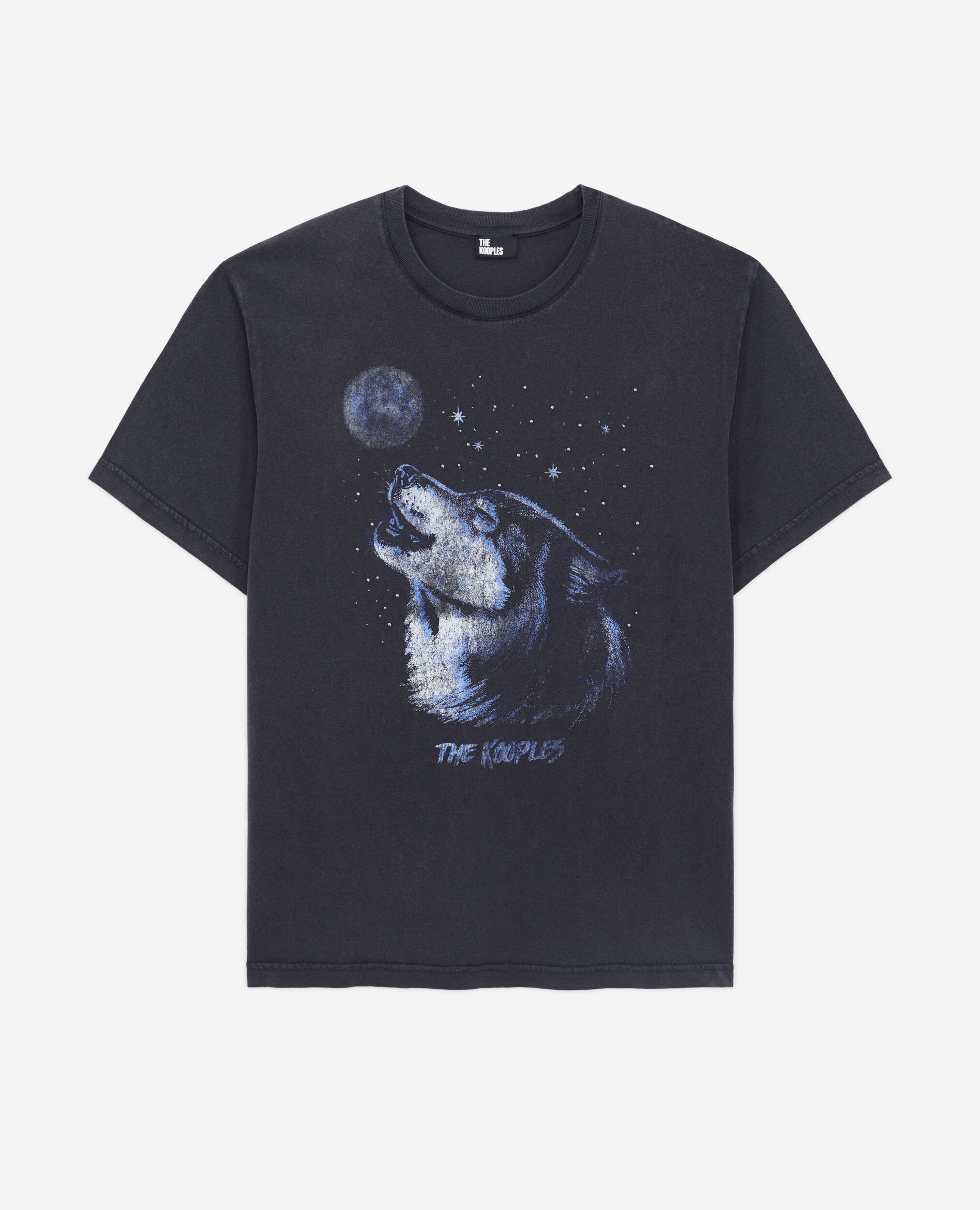 T-shirt noir avec sérigraphie Wolf
