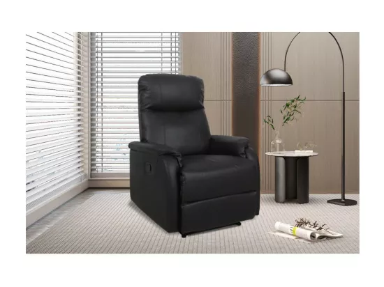 Fauteuil relaxation relevable manuellement BERLIN coloris noir