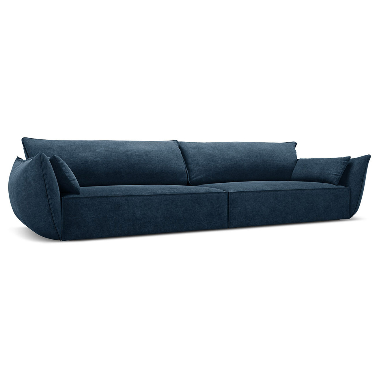 Mazzini Sofas Canapé Vanda 4 Places bleu roi - 248x100x85 cm