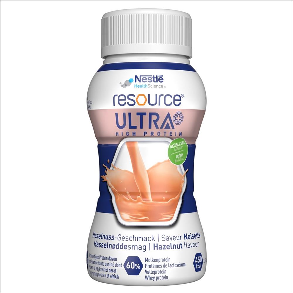 RESOURCE Ultra +<br>4 × 200 ml, Flasche, Emulsion zum Einnehmen, Haselnuss