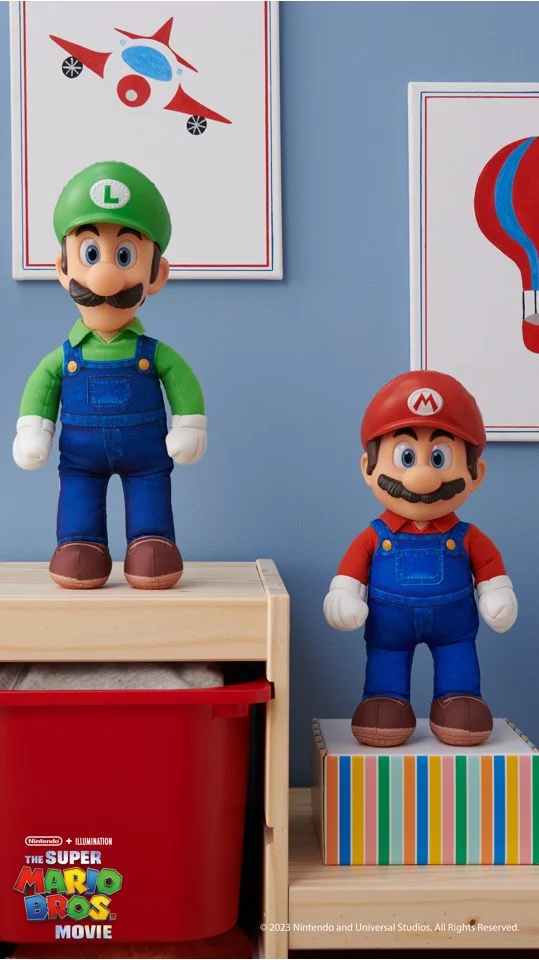 Super Mario Movie - Roto Bamse Luigi (38 cm)