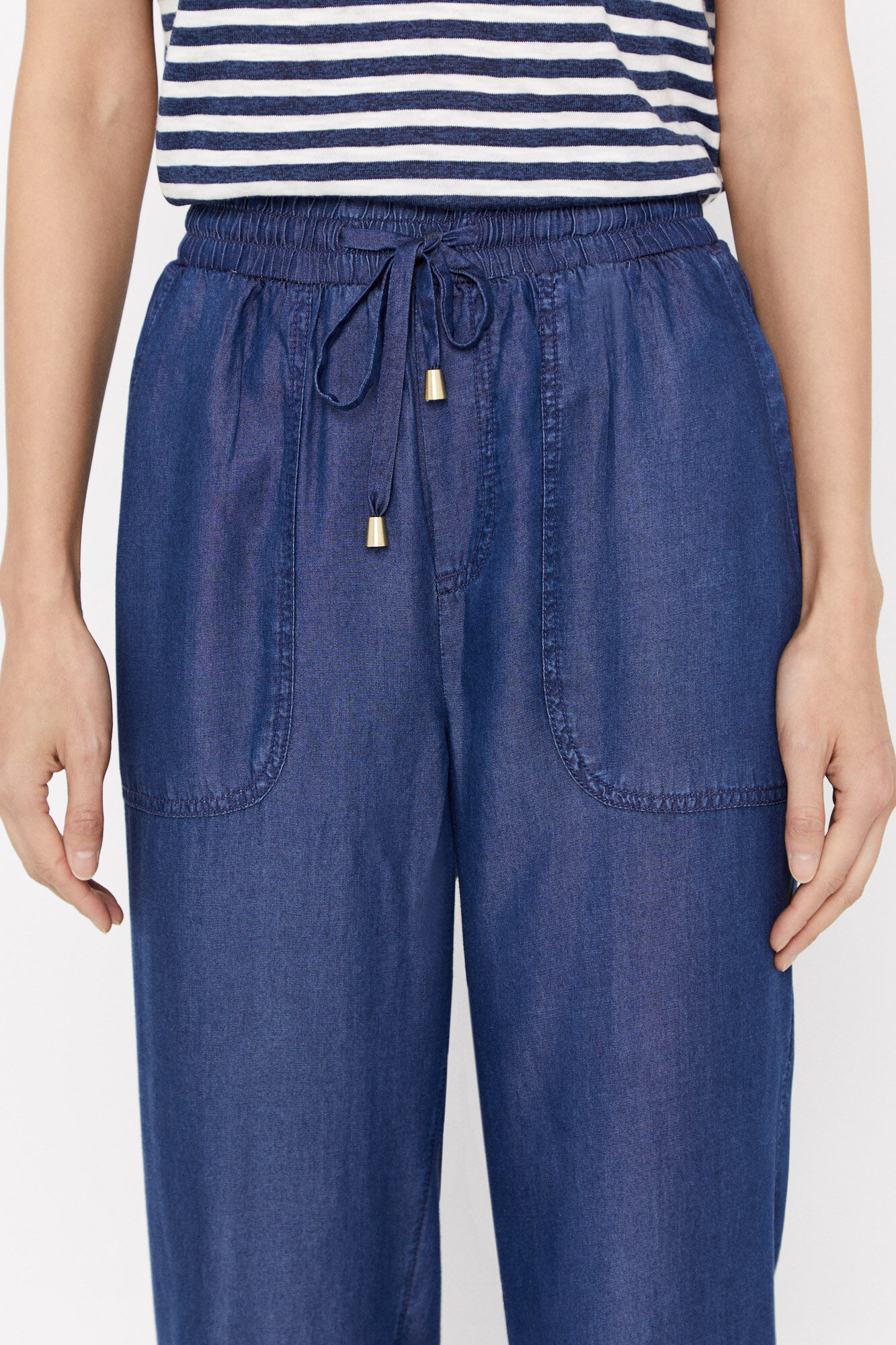 Calça fluida 100% Tencel - Azul