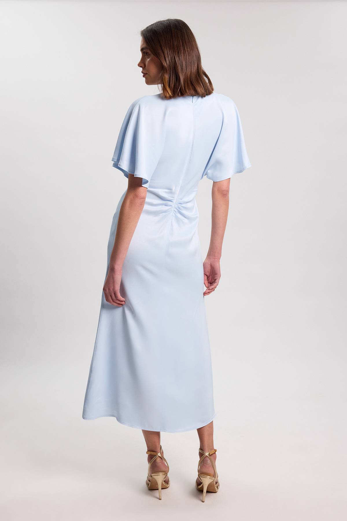 KarenMillen Robe Longue En Crêpe Satiné De Viscose Tissé