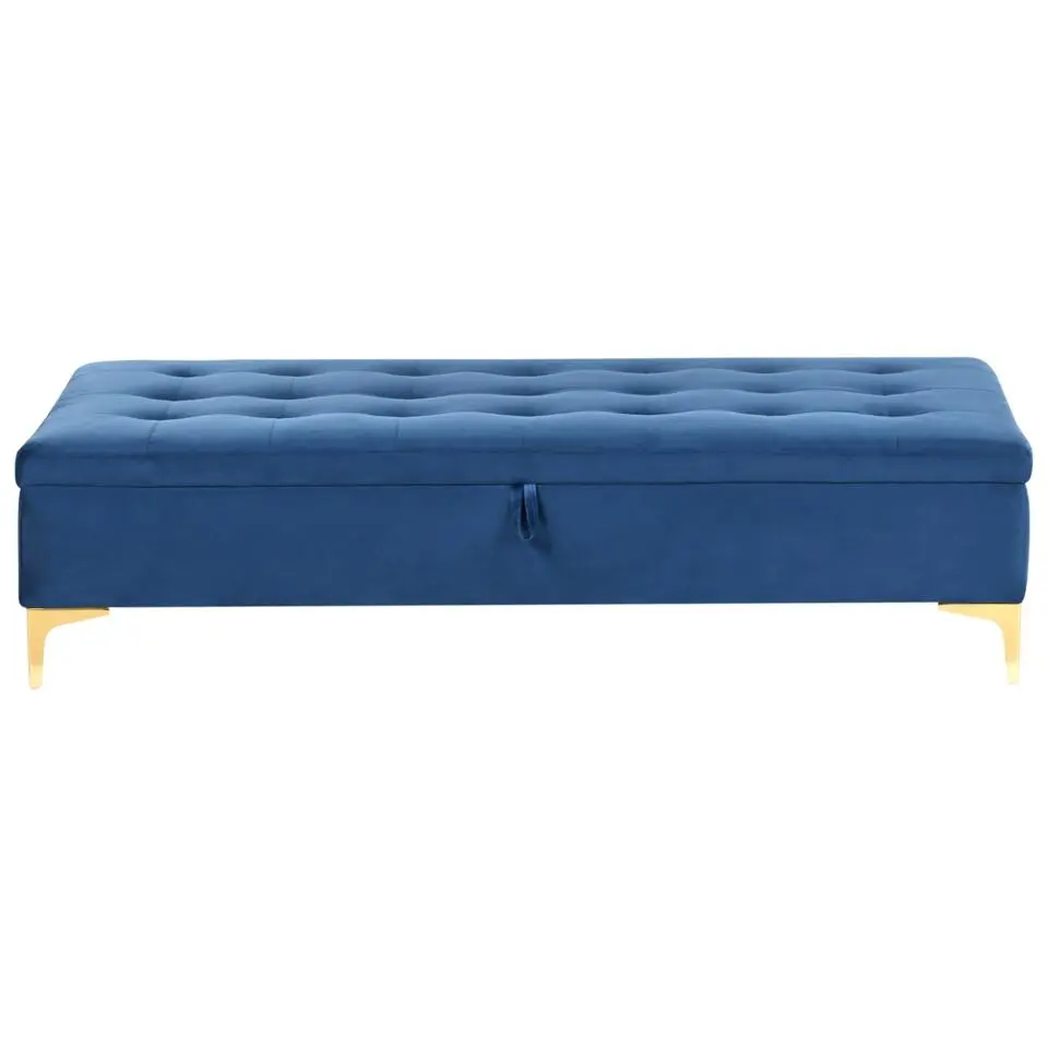 ABERDEEN - Ottomaan met opbergruimte - Marineblauw - Fluweel