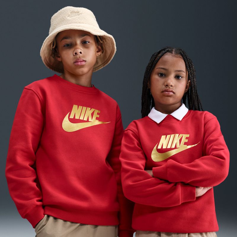Nike Club Fleece - Sweatshirt - Zwart - Ronde Hals - Voor Kids