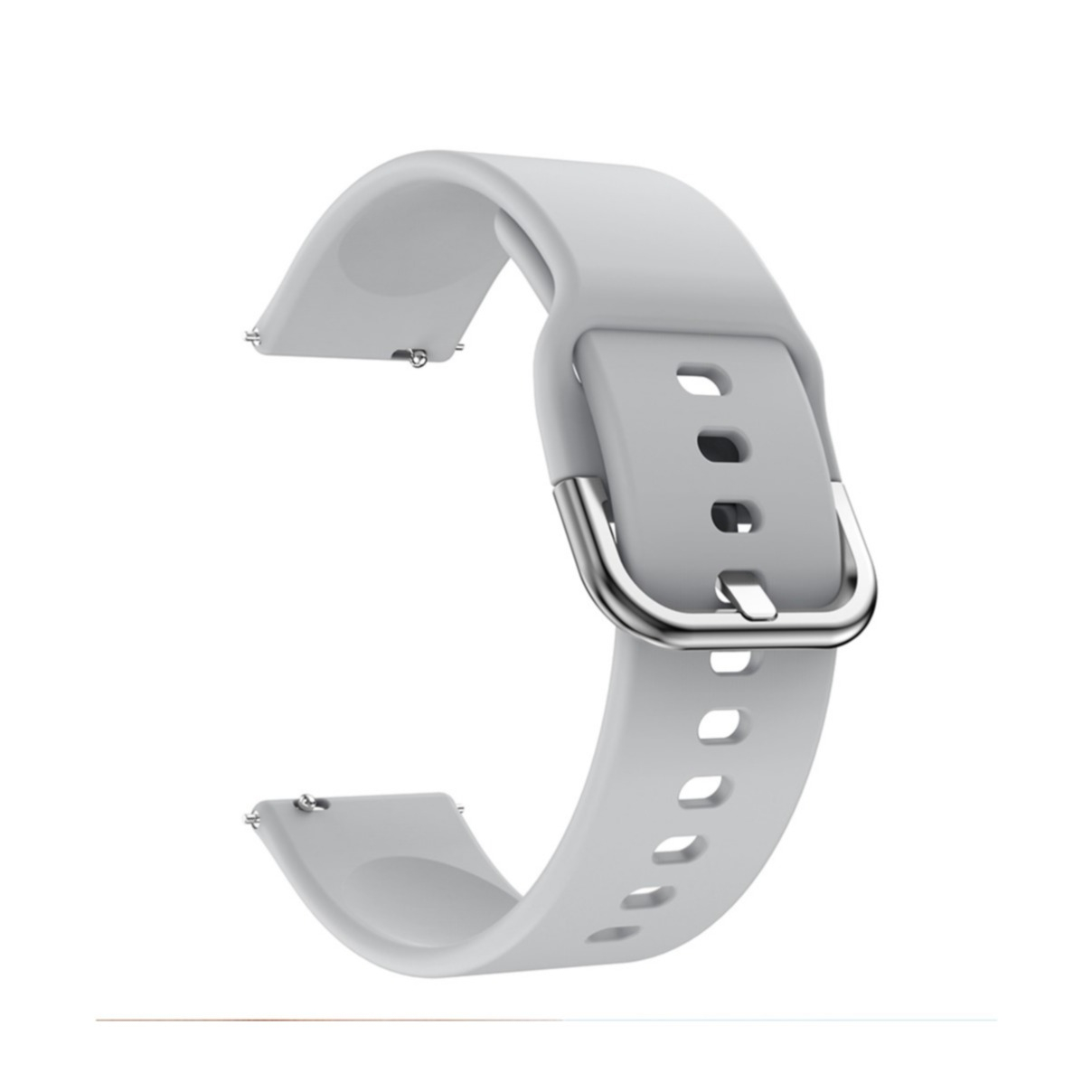 Samsung Galaxy Watch Active 2 (40mm) Silikon Sport Armband mit Dornschliesse (Gelenkumfang: 160-210mm) - Grau