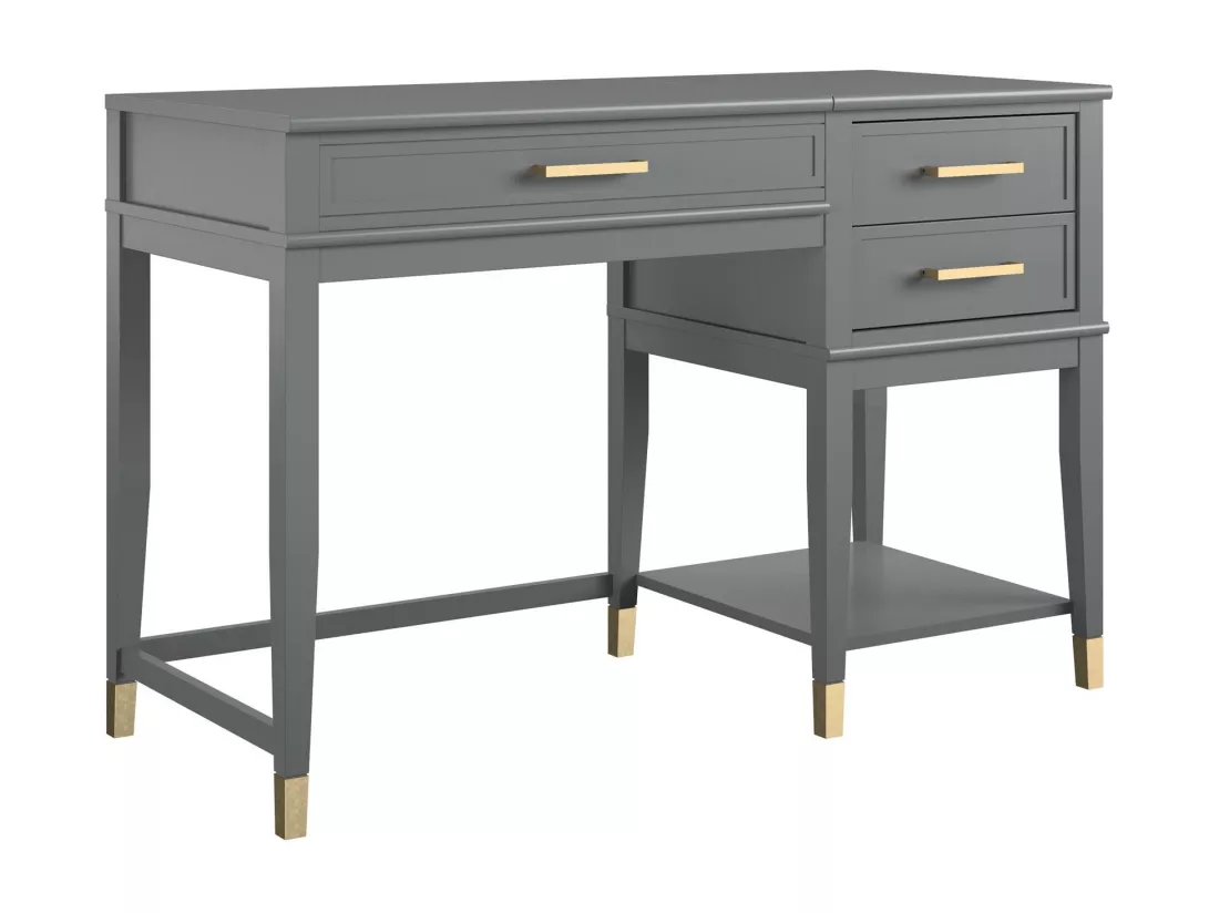 Westerleigh | Bureau avec plateau élévateur en mélaminé gris graphite