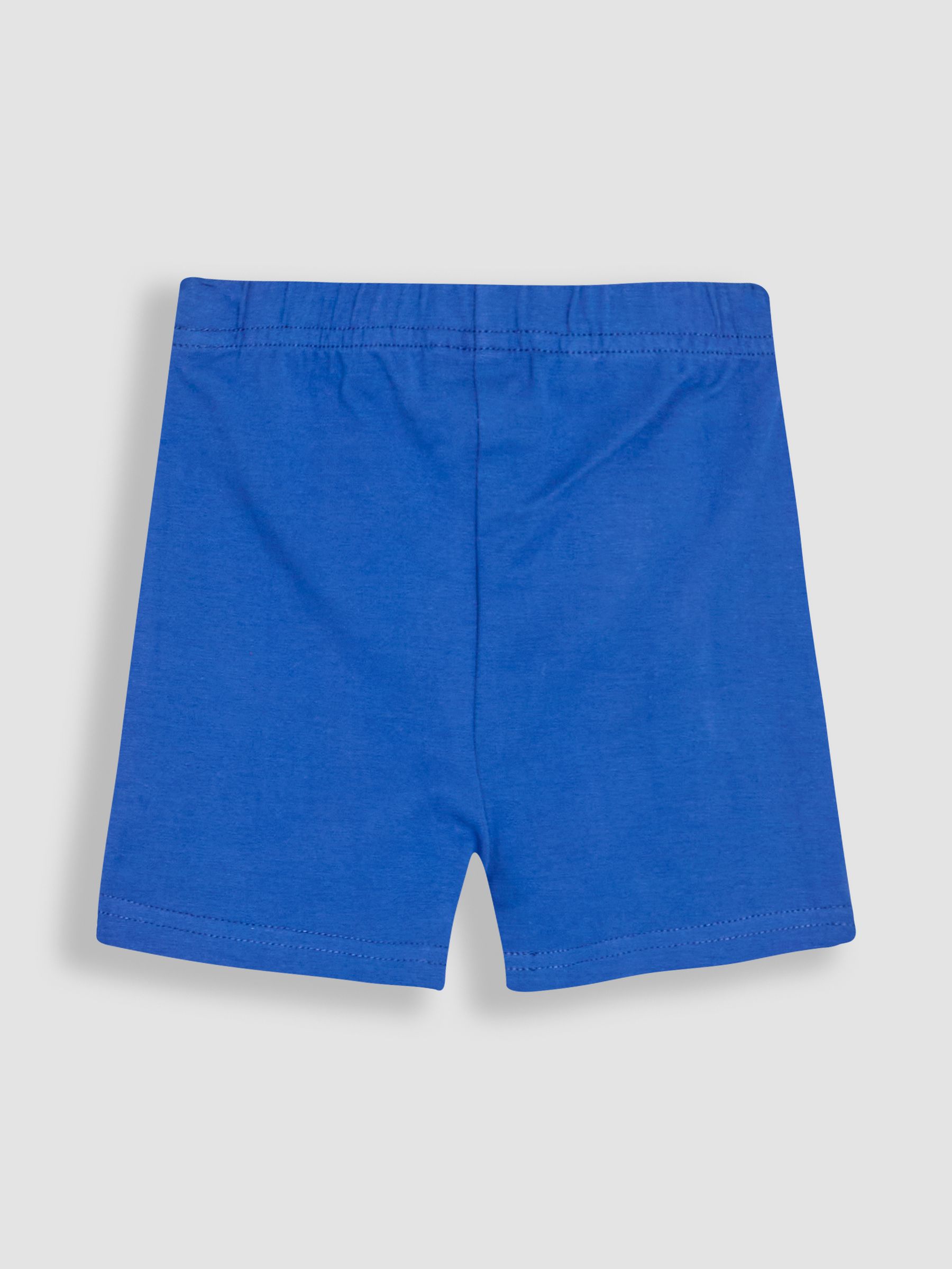 JoJo Maman Bébé 2-delige set van T-shirt en short met bloemenapplicatie en ruches aan de voorkant
