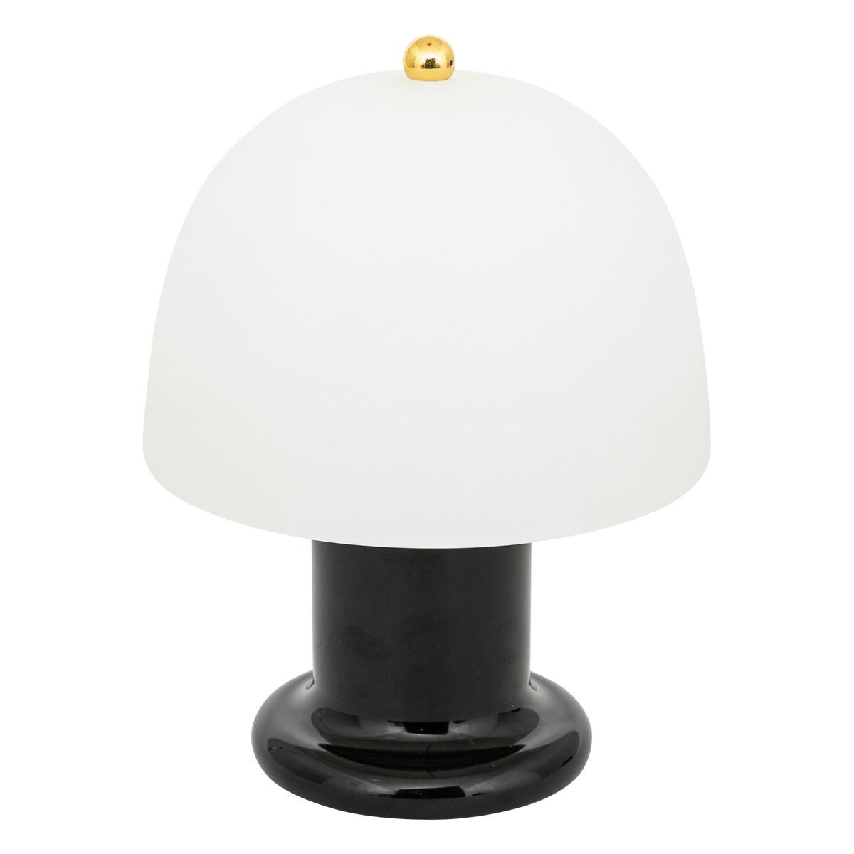 LAMPE LED RICK VERRE NOIR H.21CM