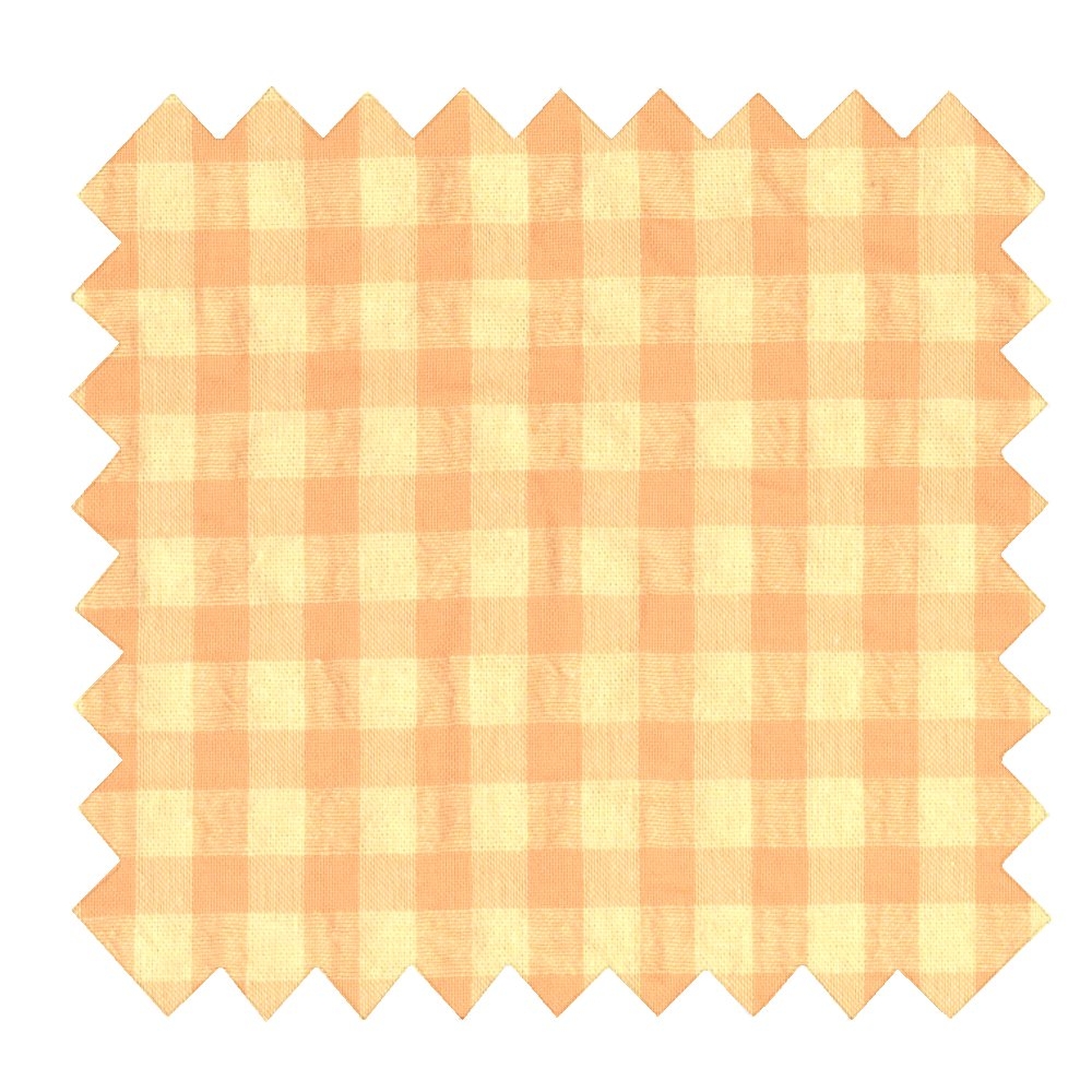 Tissu Coton Au Mètre Ex2532 Vichy Seersucker Jaune Peche