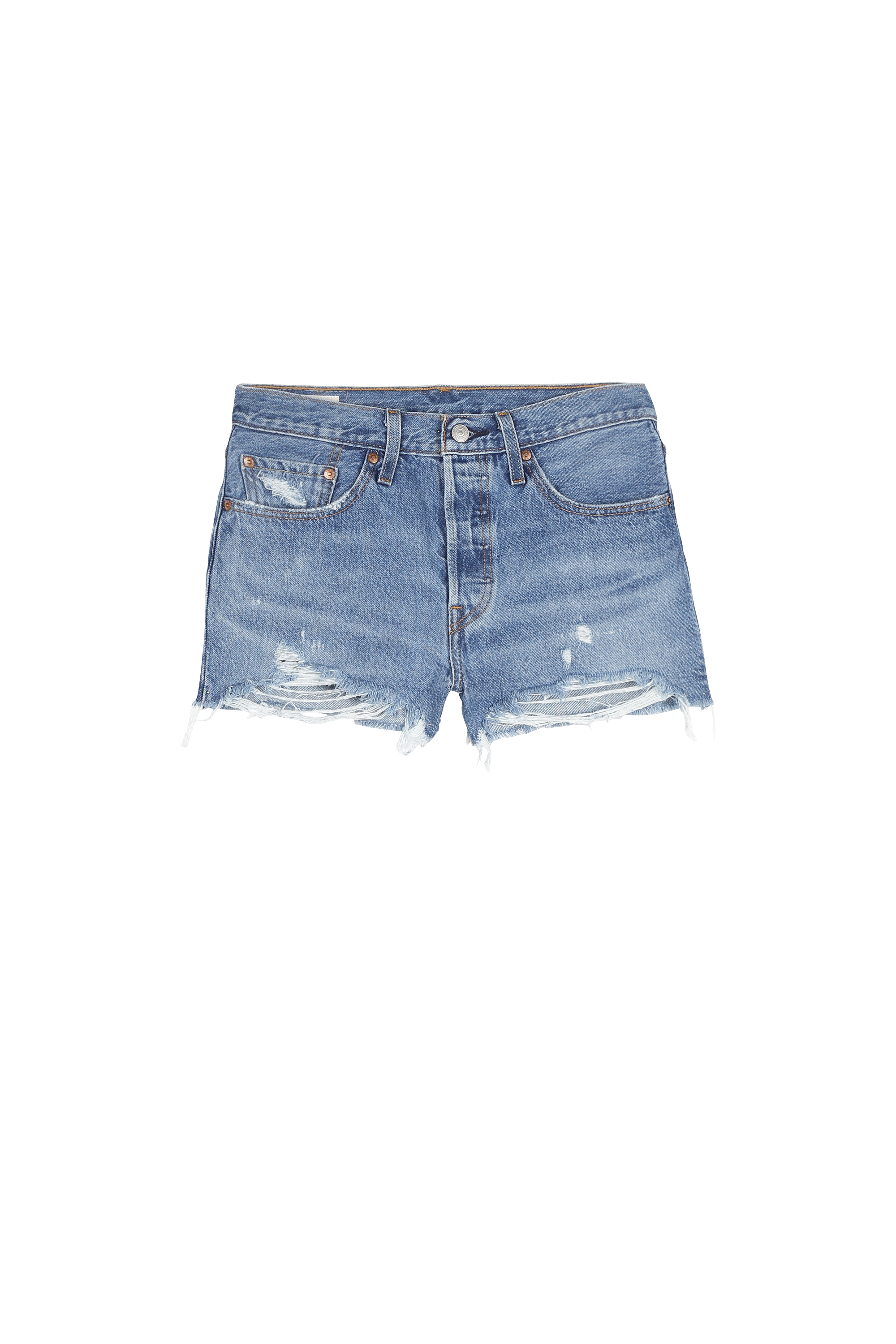 LEVI'S Short court en denim délavé 501 ORIGINAL  Bleu