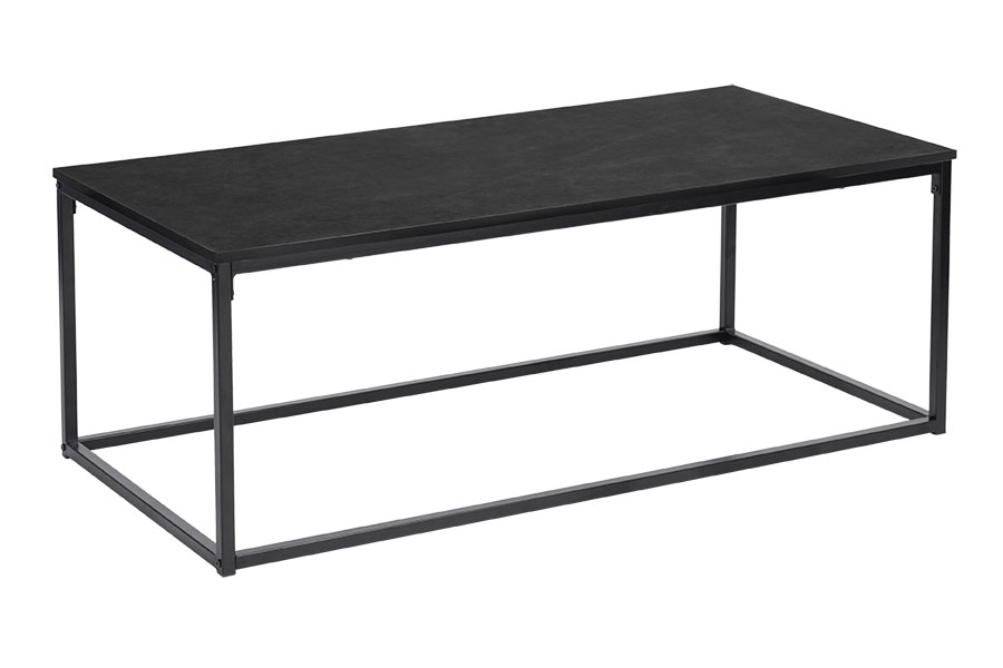Nox sofabord Sort med sort metall understell. 120x60 cm.