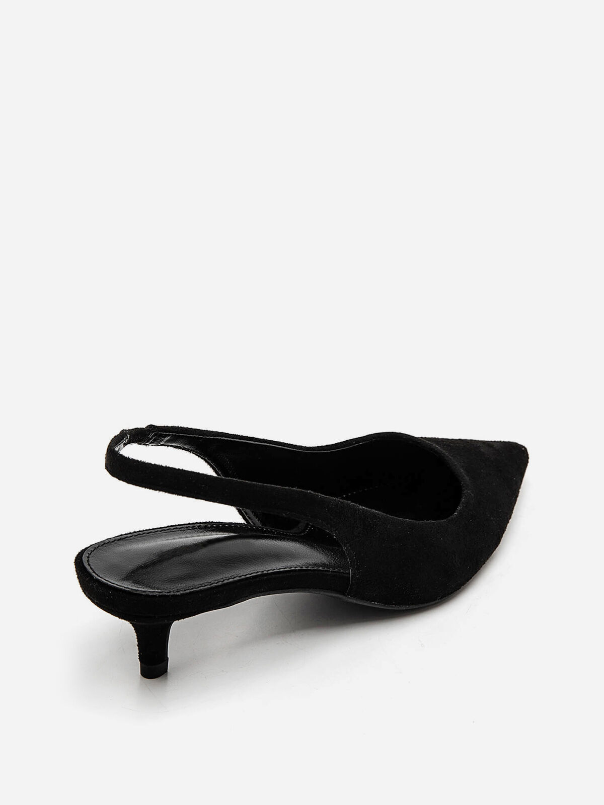Escarpins slingback en simili texturé- Noir