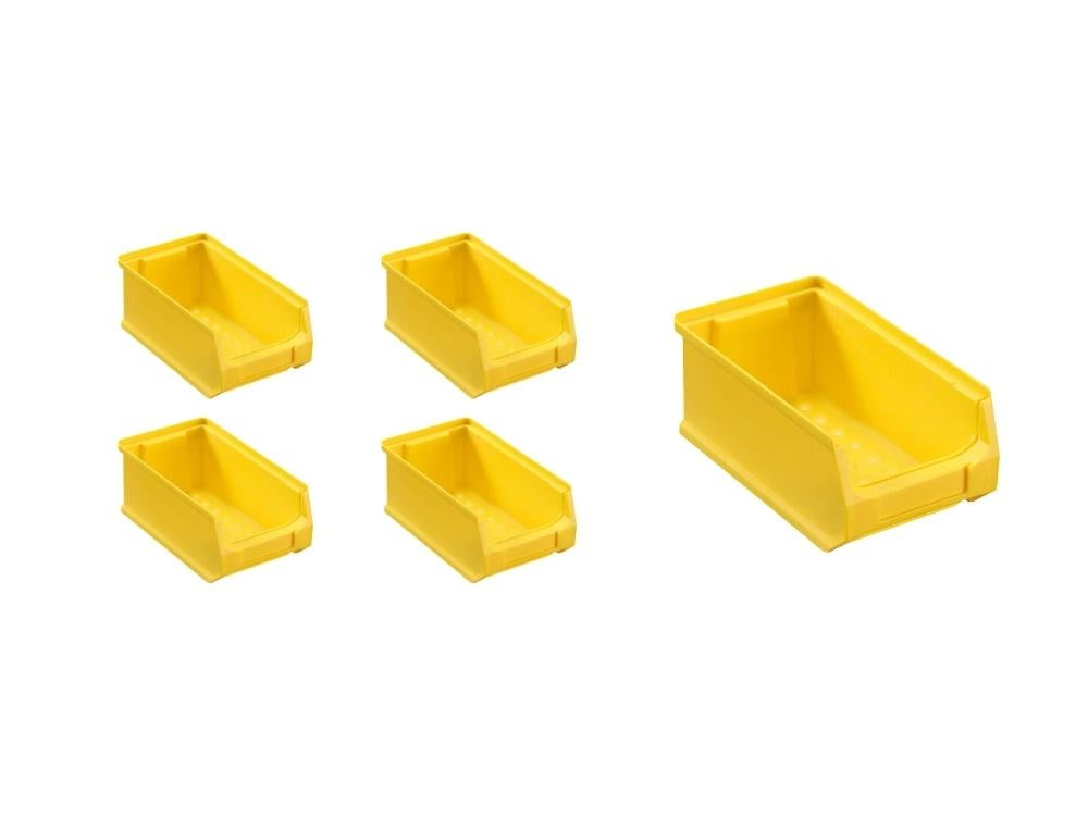 PROREGAL Value Pack 5x Gele Opbergdoos 2,0 HxBxD 7,5 x 10 x 17,5 cm 0,8 Liter Opbergcontainer
