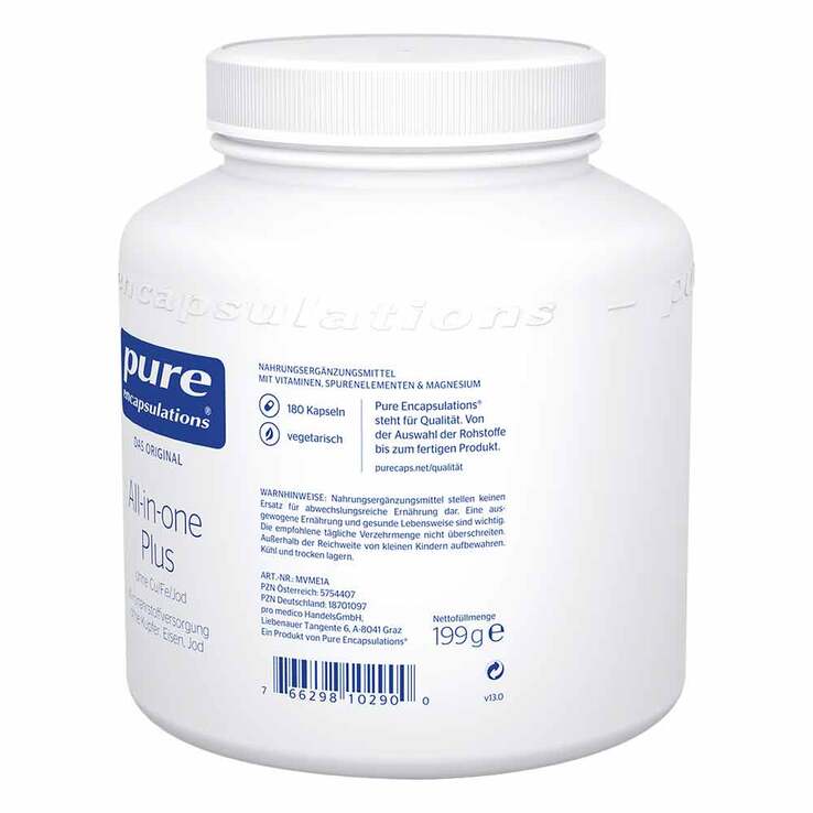 Pure Encapsulations all-in-one Plus ohne Cu / Fe / Jod, 180 St