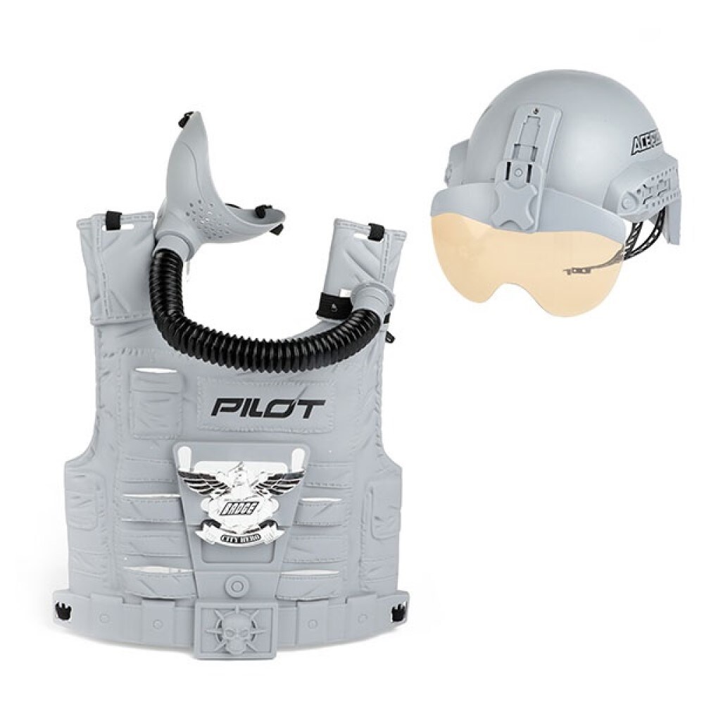 Verkleidungsset Kampf Pilot mit Helm und Weste
