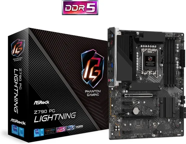 ASRock Z790 PG Lightning - Bundkort - ATX - LGA1700 sokkel - Z790 Chipset - USB-C 3.2 Gen 2x2, USB 3.2 Gen 2, USB 3.2 Gen 1, USB-C 3.2 Gen 1 - 2.5 Gigabit LAN - onboard grafik (CPU påkrævet) - HD Audio (8-kanaler)