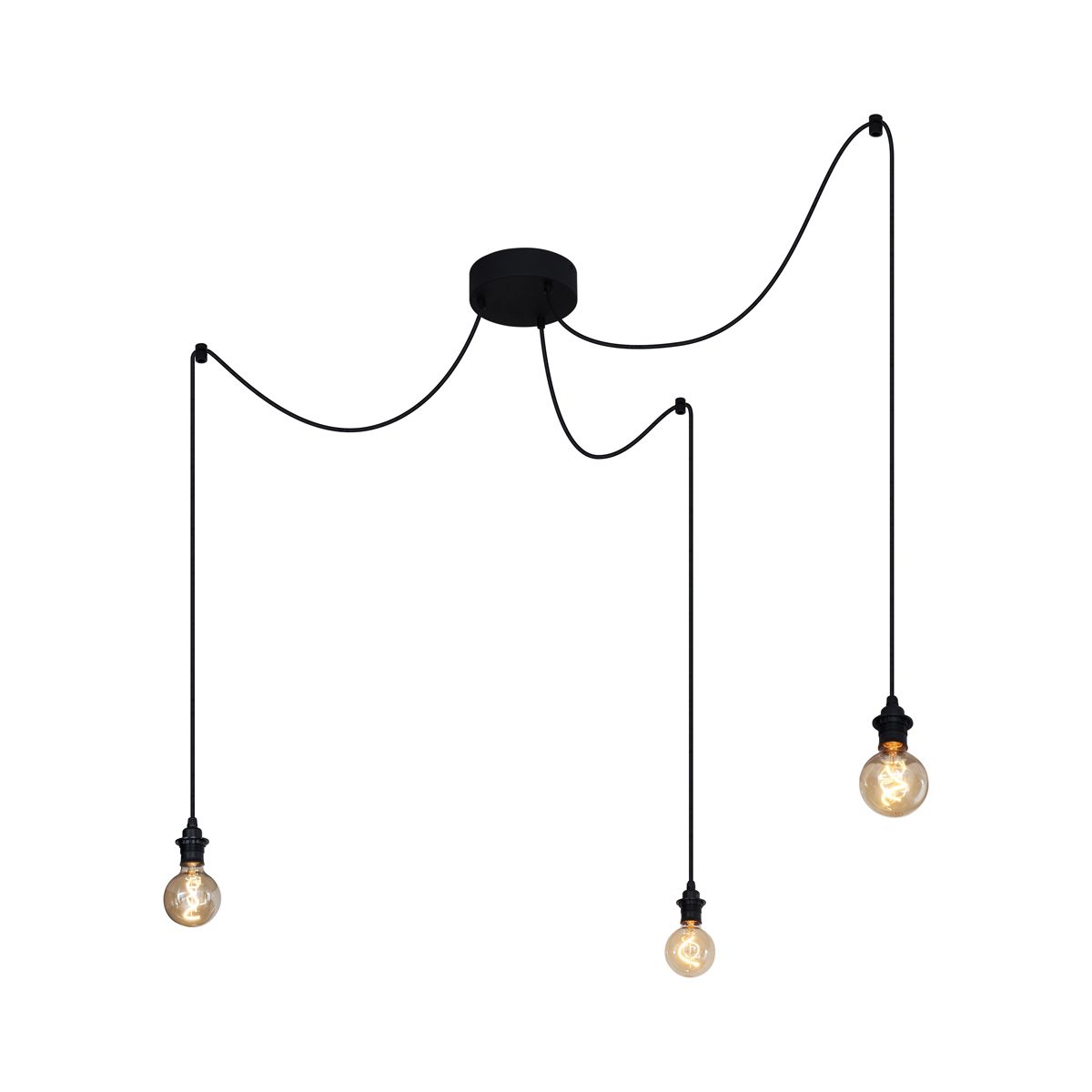 Buiten hanglamp zwart 3-lichts IP44 - Cava