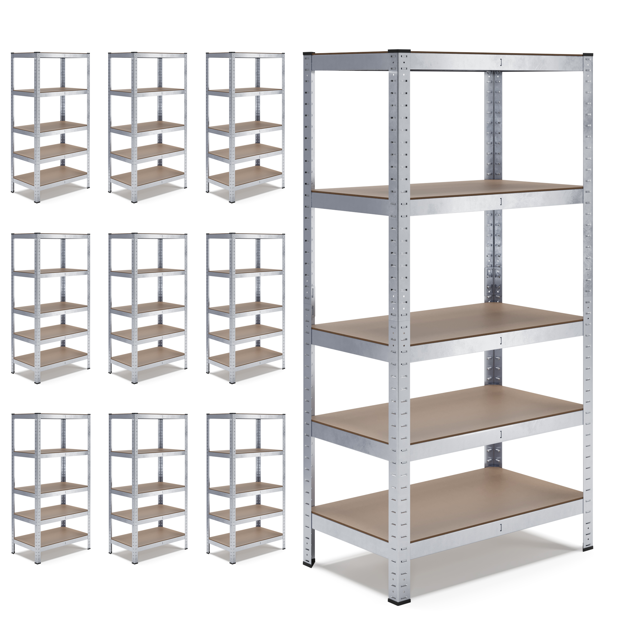 Steckregal 90 x 40 x 180 cm 10er Set