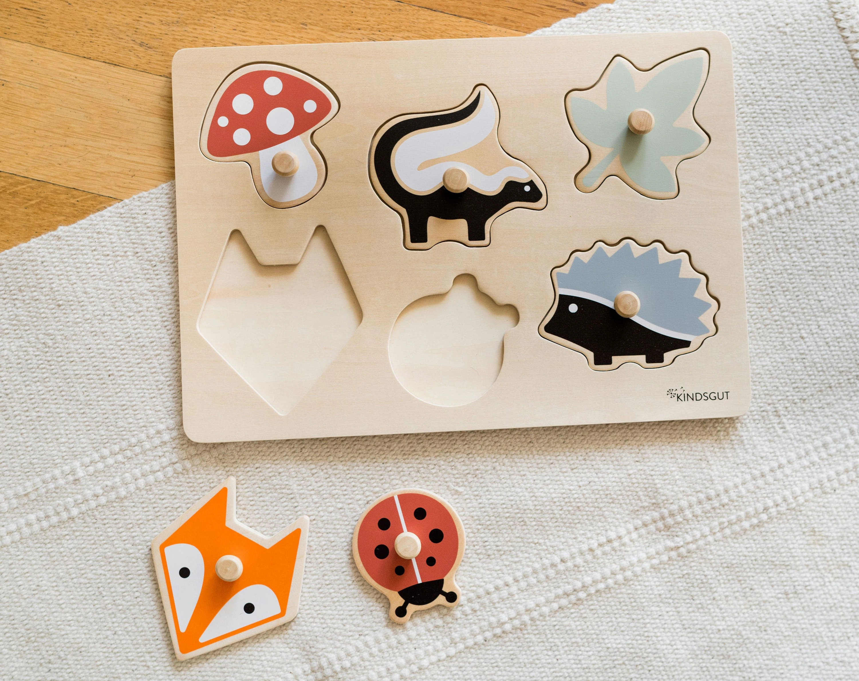 Steckpuzzle WALD 6-teilig aus Holz