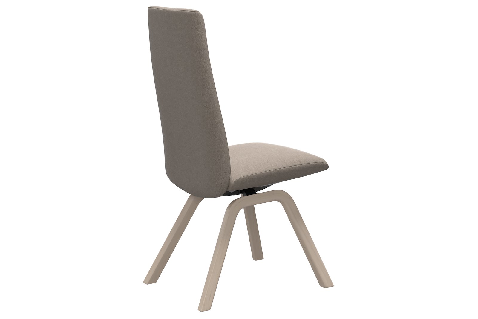 Chilli spisestol Tekstil Tulip Light Beige, medium sete med whitewash understell.