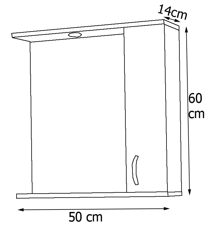 Spiegelschrank LISALO M - weiß - mit Beleuchtung - 50 cm