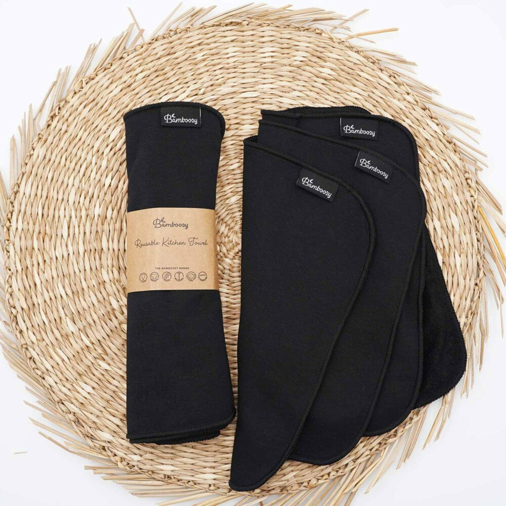 Bamboozy Vaatdoekjes Bamboevezels Zwart3 stuks