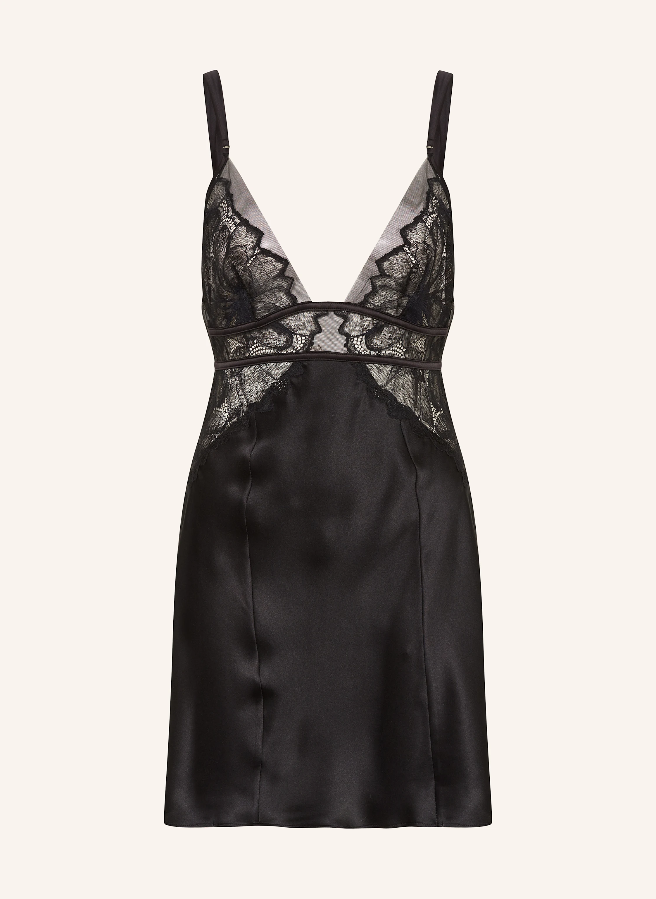 Calvin Klein Negligé BLACK FLORAL LACE aus Seide