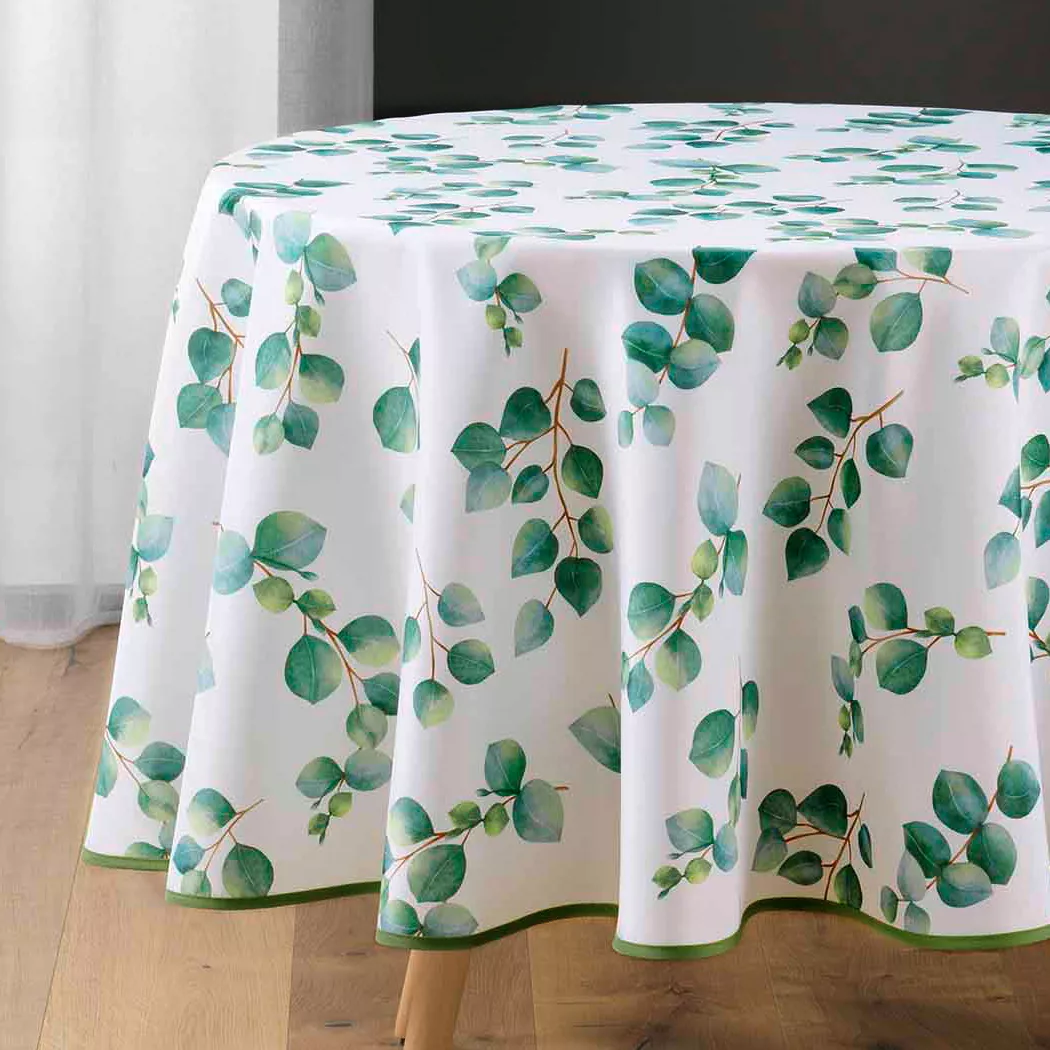 Nappe ronde anti tache (180 cm) Leandre Verte