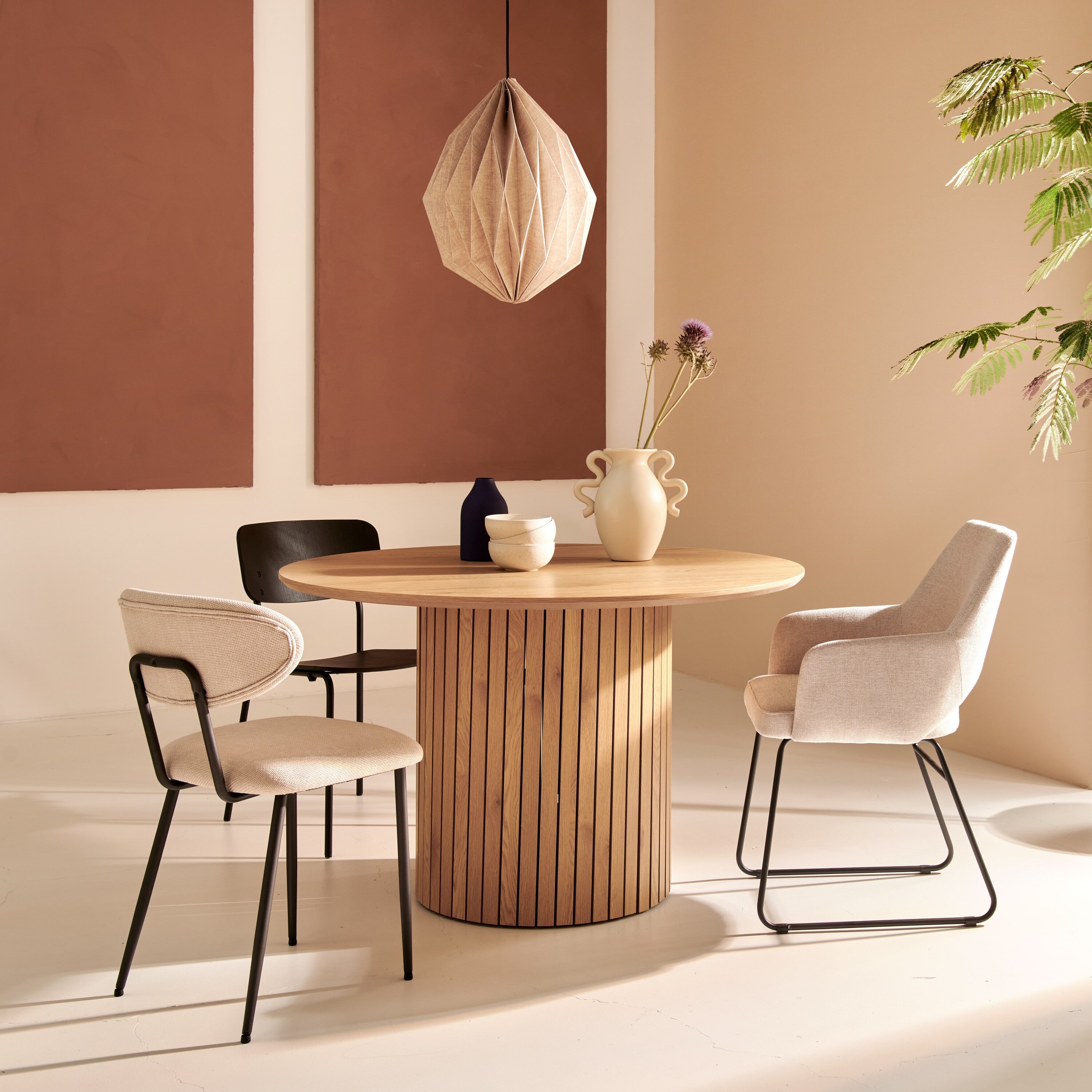 by fonQ Column Eettafel - Ã 120 cm - Eiken