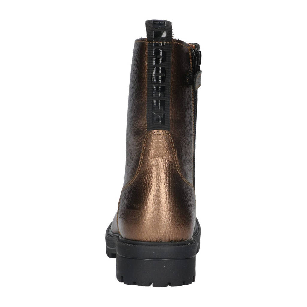 Braqeez Luna Leap leren veterboots brons