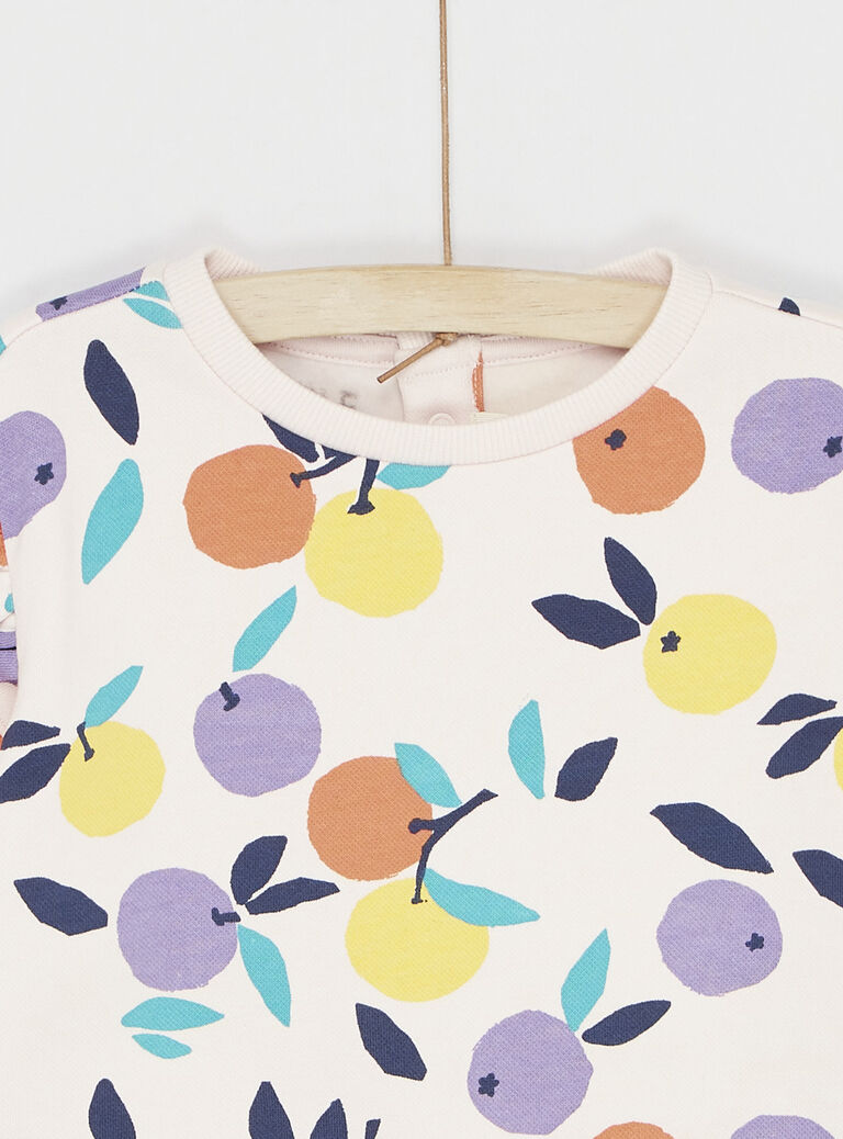 Sweat rose pale imprimé pour bébé fille