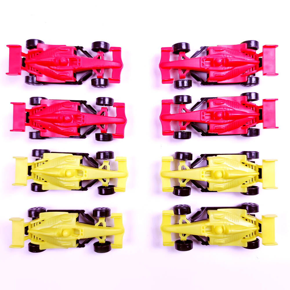 Mini voiture de course rouge et jaune x8