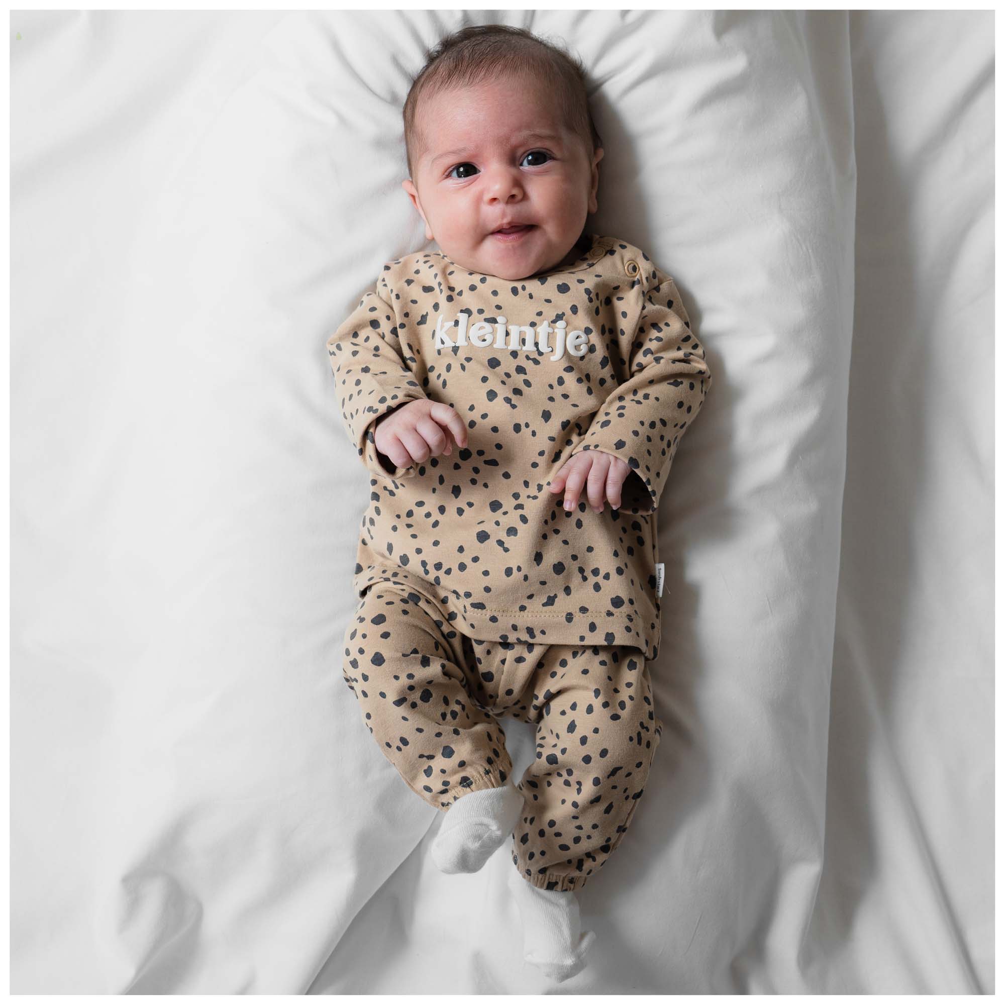 Prénatal newborn broek  panterprint beige