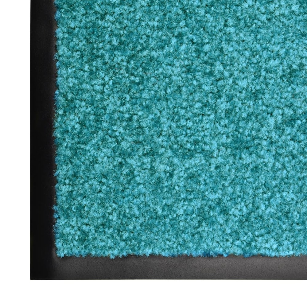 Paillasson lavable cyan 60x90 cm