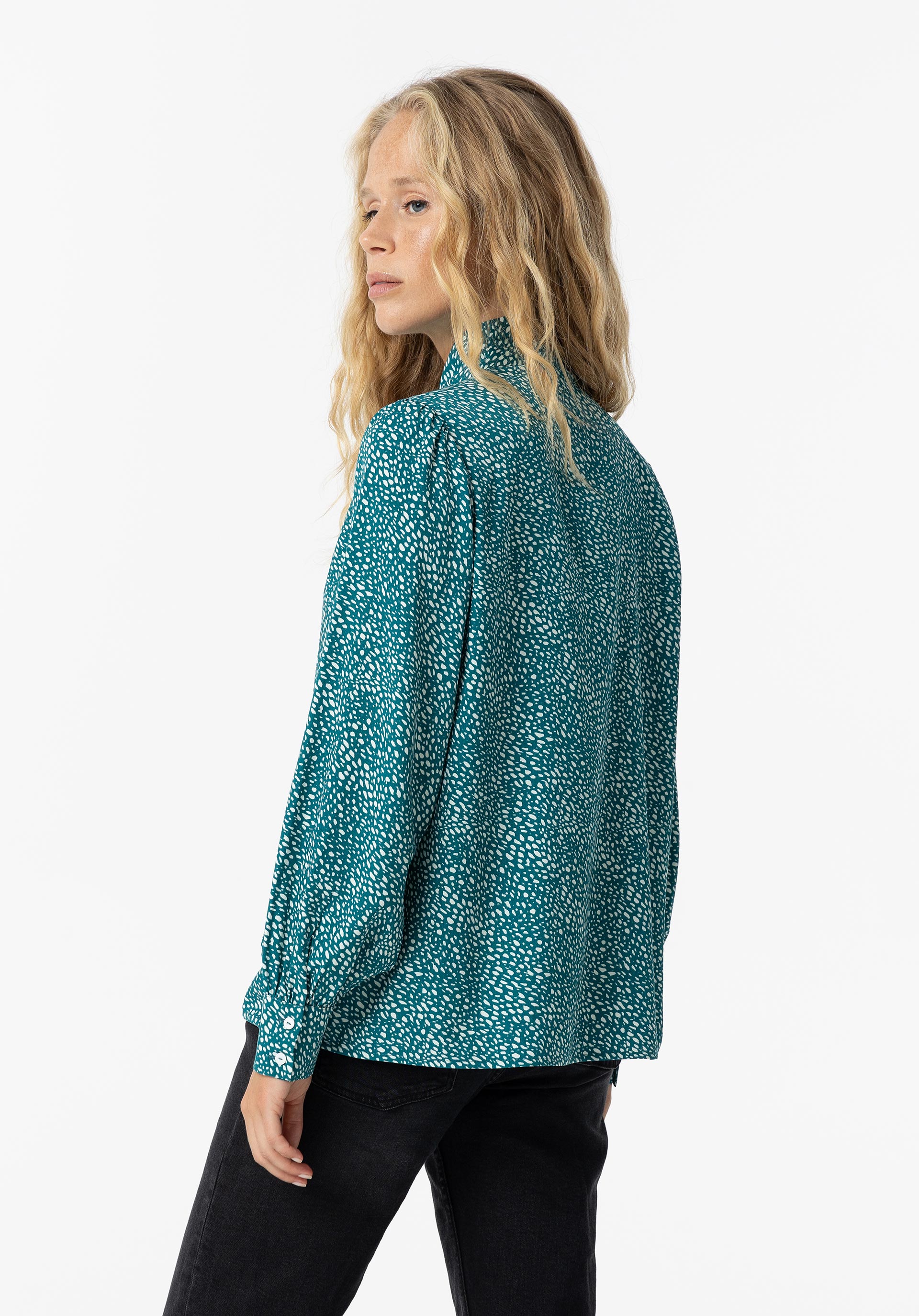 Camisa Estampada com Laço