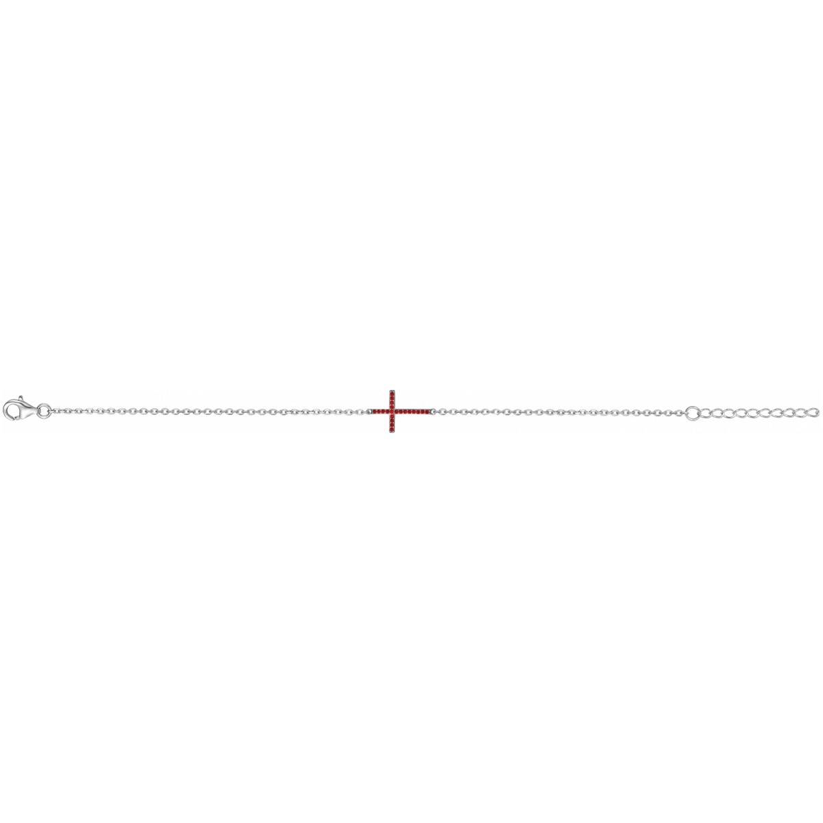Bracelet en Argent avec spinelle rouge rubis