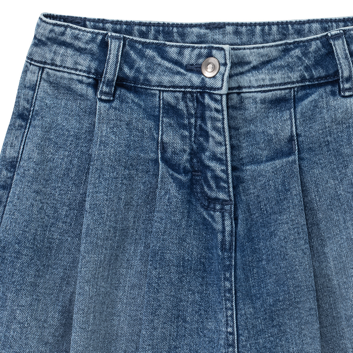 Topolino Mädchen Jeans-Hosenrock mit Falten blau
