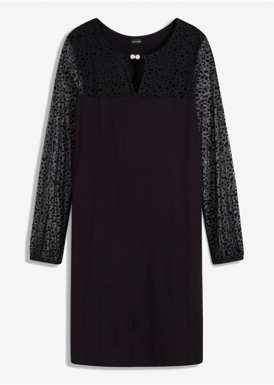 Robe en jersey avec empiècement en mesh