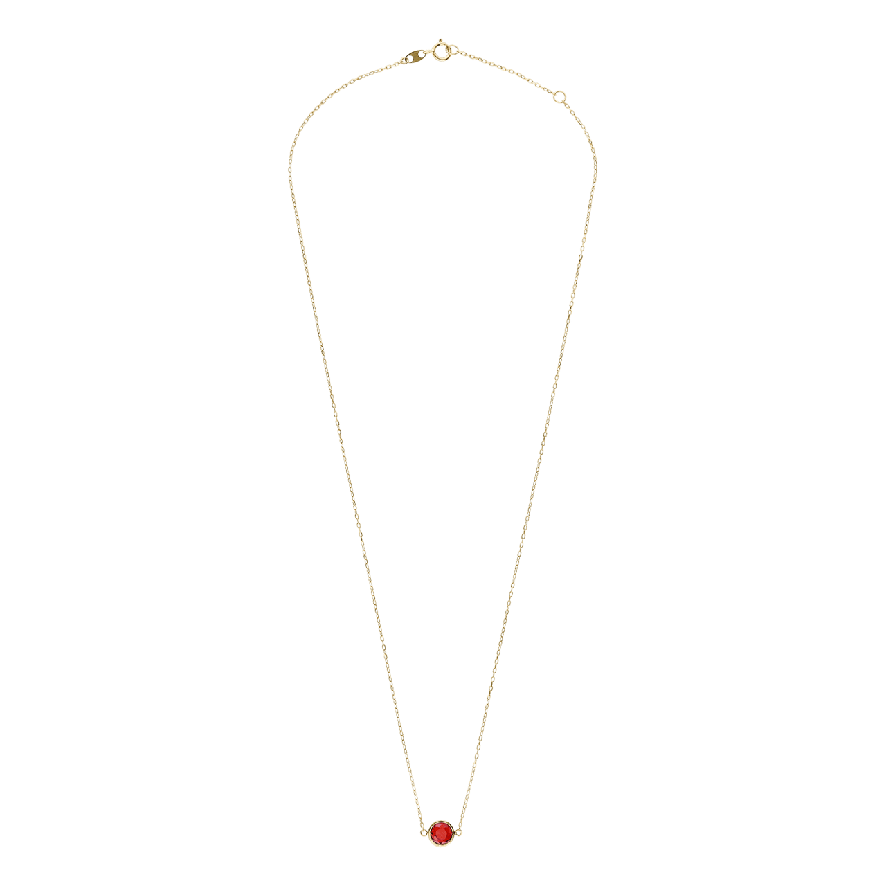 14 karaat geelgouden ketting met geboortesteen hanger Januari