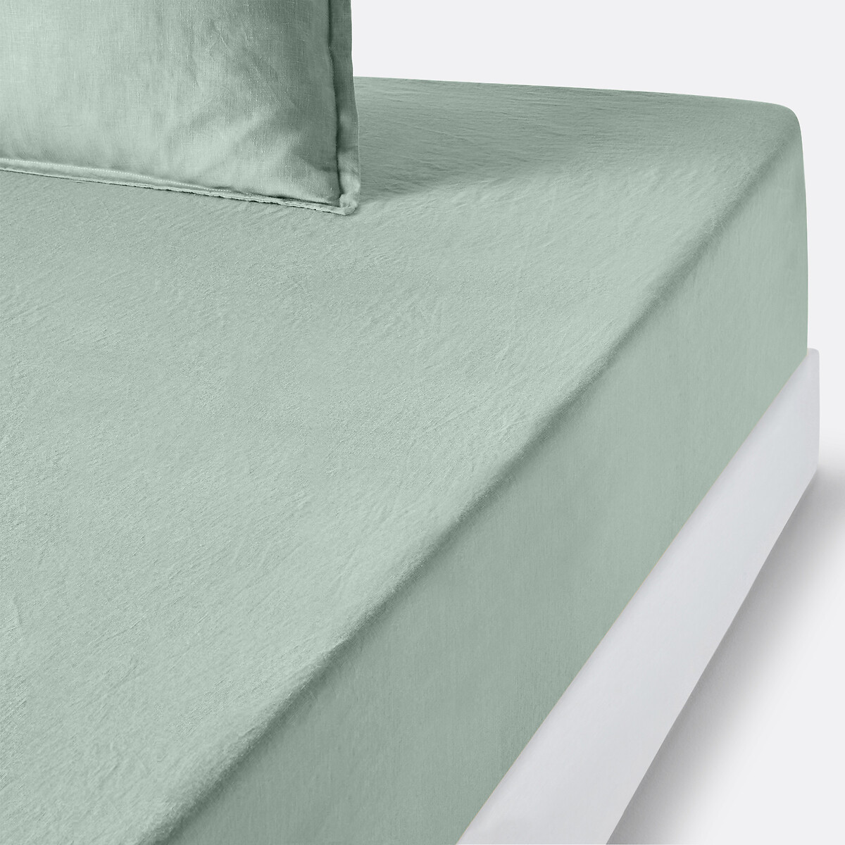 LA REDOUTE INTERIEURS<br>Lençol de linho lavado com elástico, dobra de 35 cm, Linot