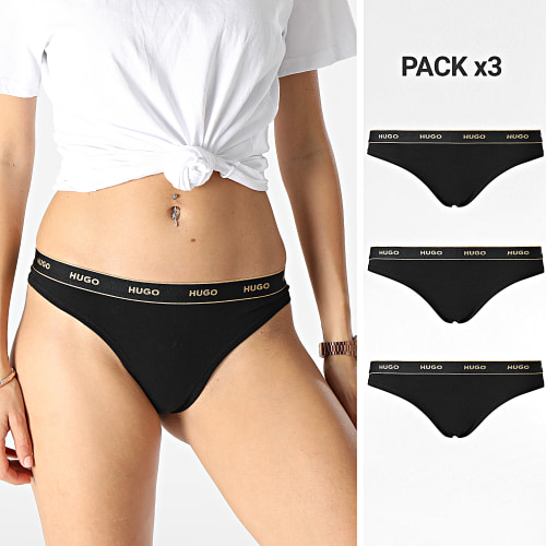 Lot De 3 Strings Femme 50486016 Noir