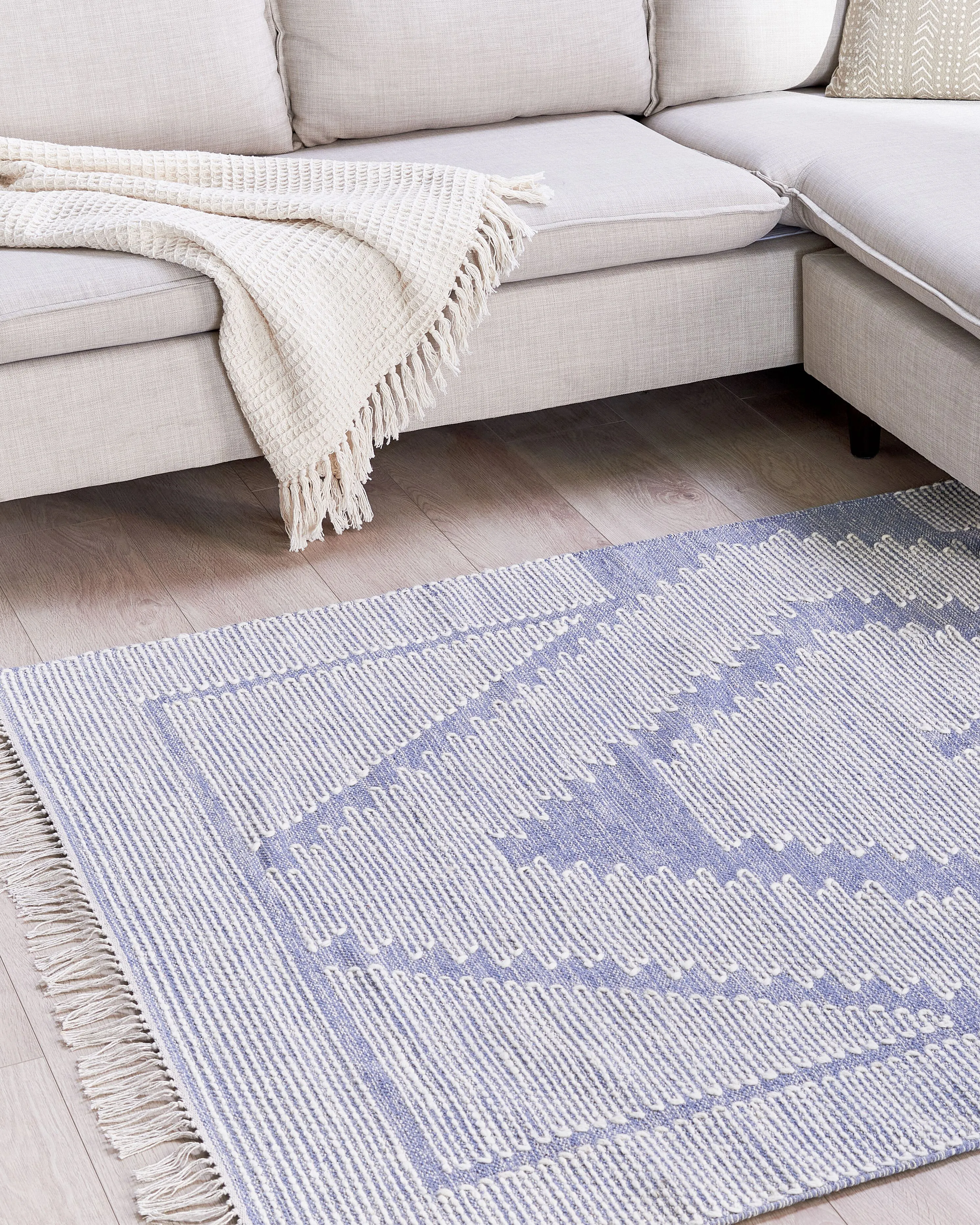Vloerkleed ANSAR Blauw 160 x 230 cm Katoen
