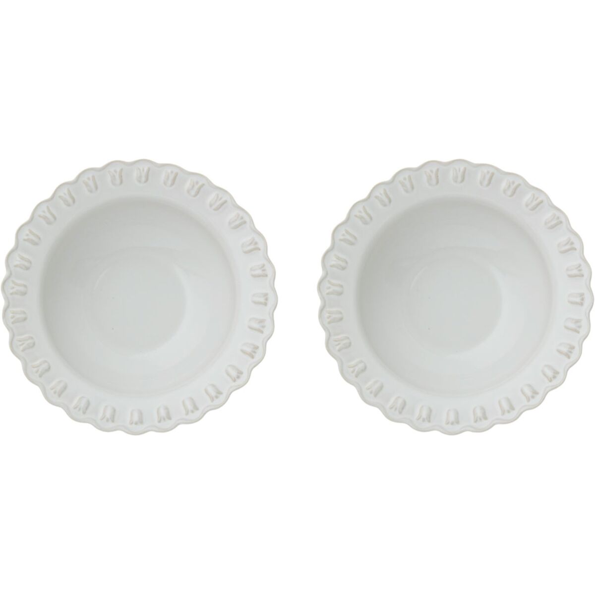 Tulipa dyp tallerken 23 cm, 2-pack, hvit