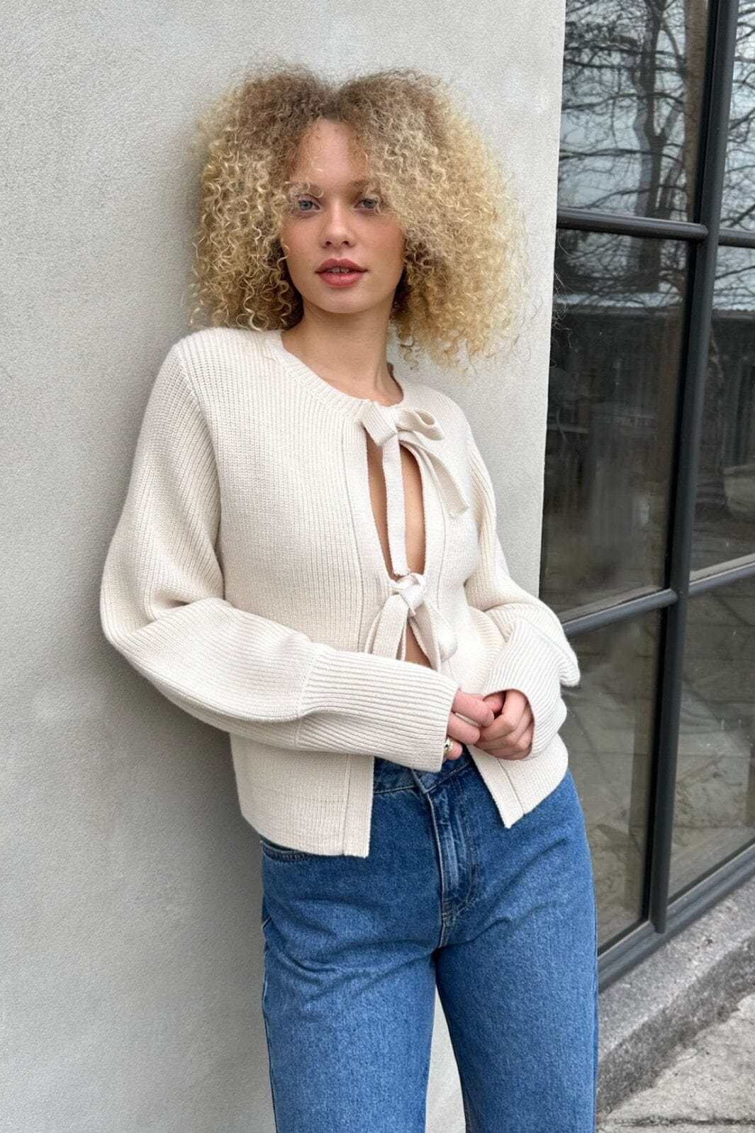 Neo Noir Muscado Knit Cardigan ivory