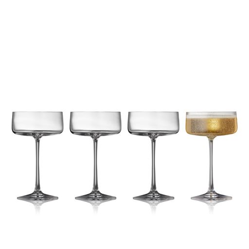Lyngby Glas Krystal Zero 4-pak Champagneskål, Klar, 26 cl
